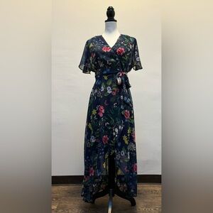 NWOT Eliza J Blue Floral High-Low Dress Sz 2